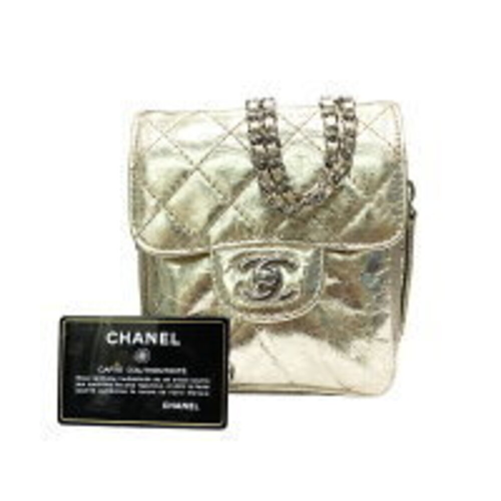 Chanel Calfskin Mark Leather Chain Matelasse Gold Bag Coco Shoulder Wallet